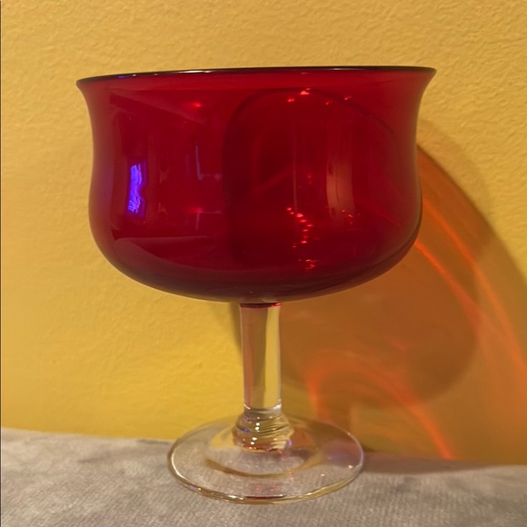 Vintage Red Glass Goblet - Picture 4 of 4